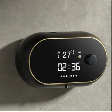 Сенсорный диспенсер настенный дозатор для мыла с часами MYX-W2 Black