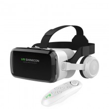 VR Окуляри віртуальної реальності VR SHINECON G04DBS Bluetooth з'єднання для смартфонів 5.5-7,2" з пультом White Bluetooth