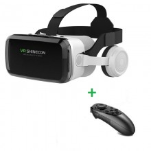 VR Окуляри віртуальної реальності VR SHINECON G04DBS Bluetooth з'єднання для смартфонів 5.5-7,2" + геймпад контроллер Mocute 052