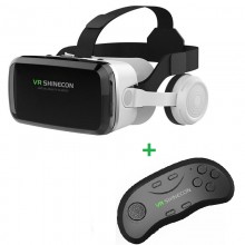 VR Окуляри віртуальної реальності VR SHINECON G04DBS Bluetooth з'єднання для смартфонів 5.5-7,2" + геймпад контроллер SH B01