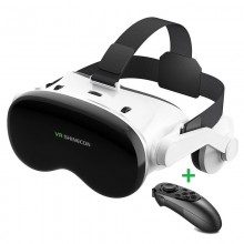 VR LUX PRO Окуляри віртуальної реальності VR SHINECON G18EB Bluetooth для смартфонів 4.7-6.7" + геймпад контроллер Mocute 052